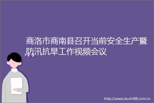 商洛市商南县召开当前安全生产暨防汛抗旱工作视频会议