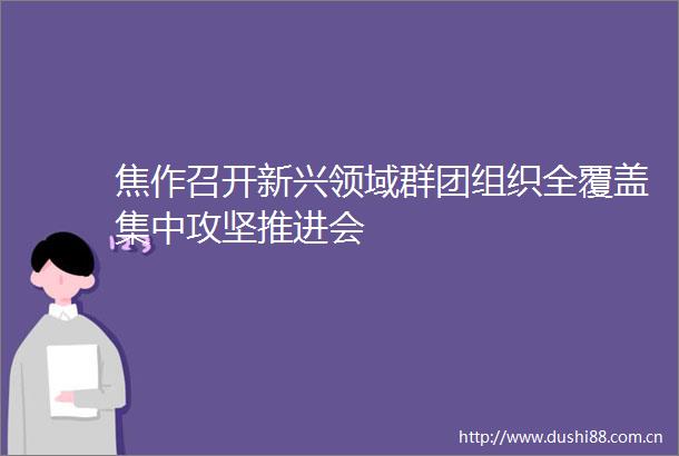 焦作召开新兴领域群团组织全覆盖集中攻坚推进会