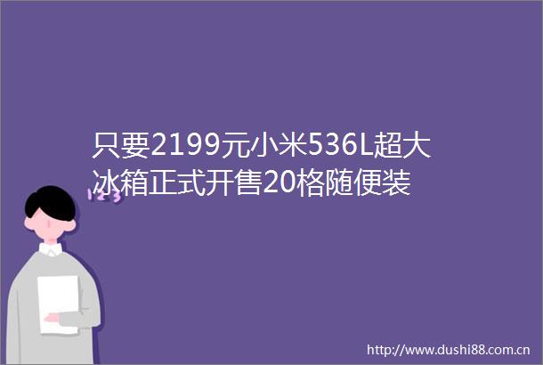 只要2199元小米536L超大冰箱正式开售20格随便装
