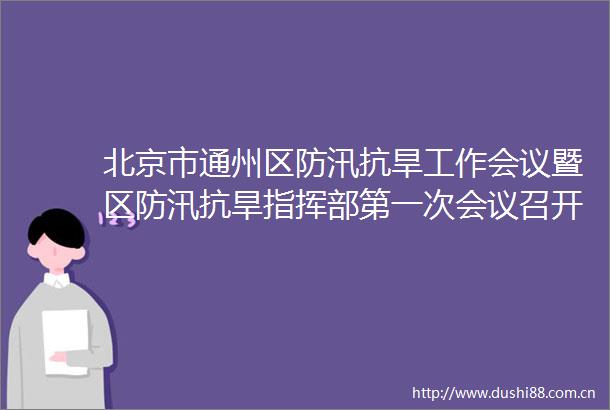 北京市通州区防汛抗旱工作会议暨区防汛抗旱指挥部第一次会议召开从严从细从快做好防汛准备坚决守牢副中心防汛安全底线