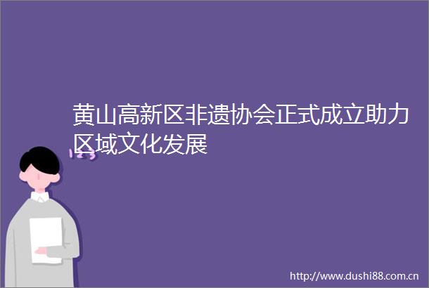 黄山高新区非遗协会正式成立助力区域文化发展