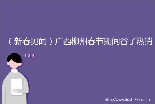 （新春见闻）广西柳州春节期间谷子热销