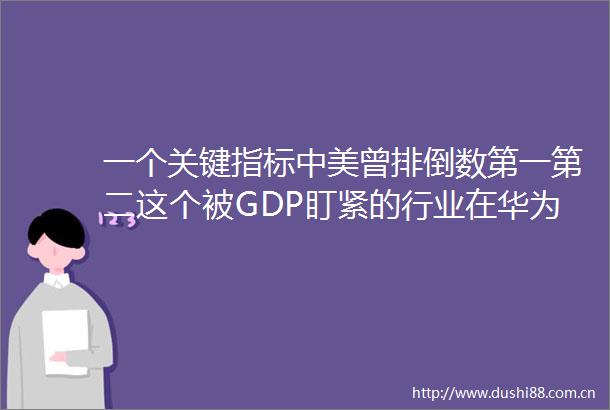 一个关键指标中美曾排倒数第一第二这个被GDP盯紧的行业在华为何越走越窄