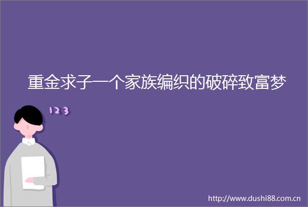 重金求子一个家族编织的破碎致富梦
