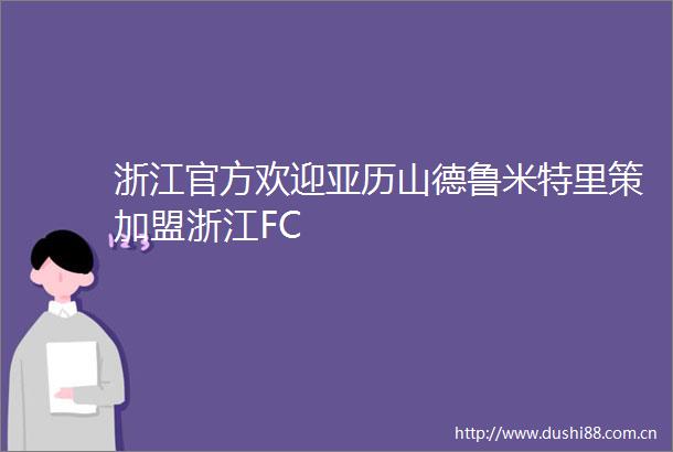 浙江官方欢迎亚历山德鲁米特里策加盟浙江FC
