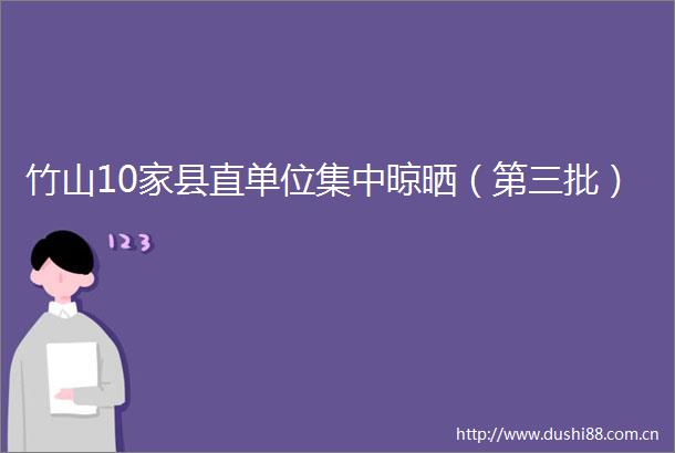 竹山10家县直单位集中晾晒（第三批）