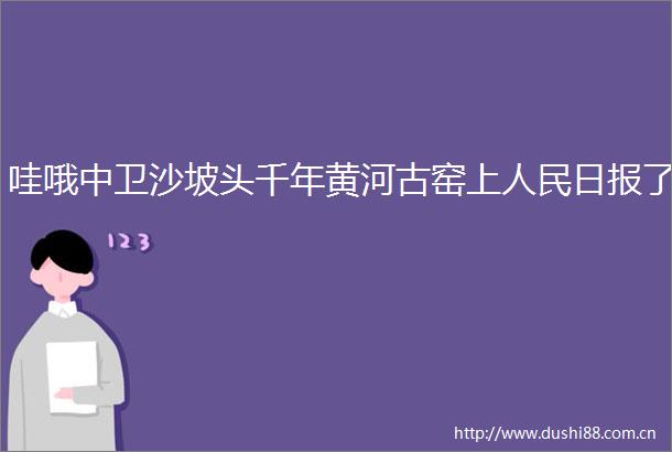 哇哦中卫沙坡头千年黄河古窑上日报了