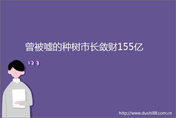 曾被嘘的种树市长敛财155亿