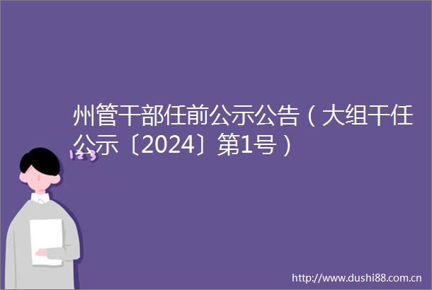 州管任前公示公告（大组干任公示〔2024〕第1号）