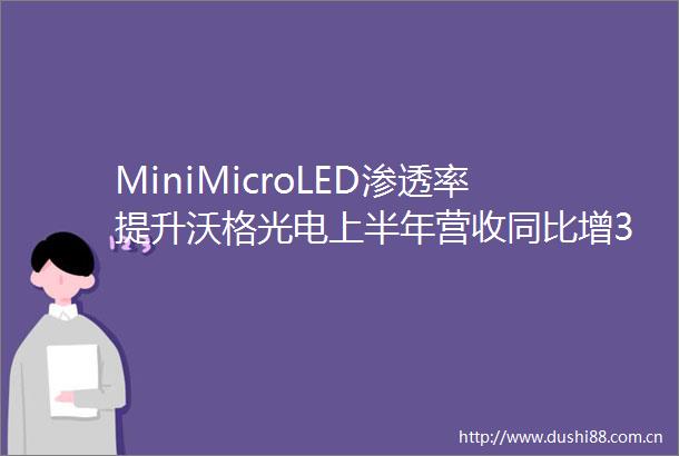 MiniMicroLED渗透率提升沃格光电上半年营收同比增3478