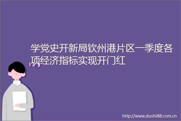 学党史开新局钦州港片区一季度各项经济指标实现开门红