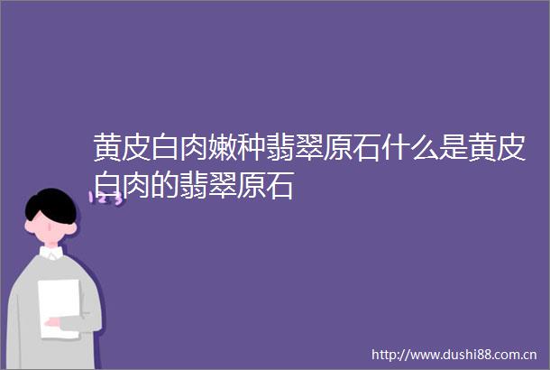 黄皮白肉嫩种翡翠原石什么是黄皮白肉的翡翠原石