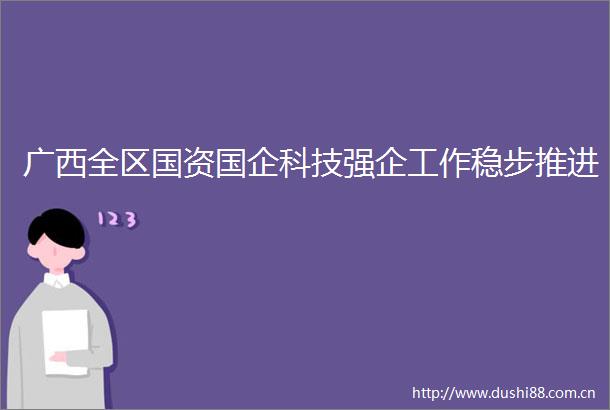 广西全区国资国企科技强企工作稳步推进