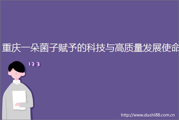 重庆一朵菌子赋予的科技与高质量发展使命