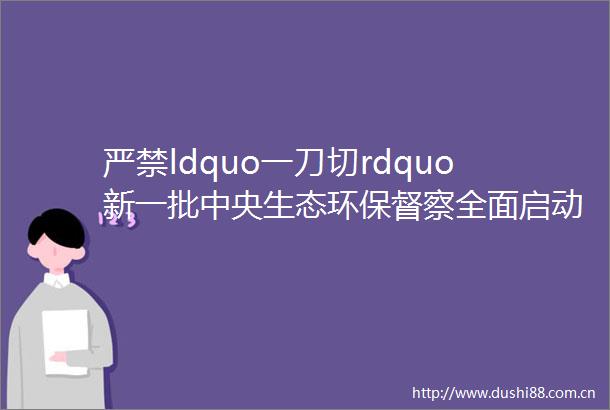 严禁ldquo一刀切rdquo新一批中央生态环保督察全面启动附企业多个自查清单