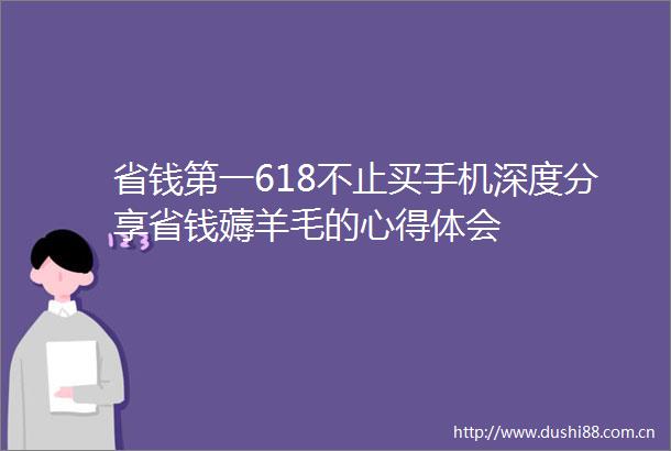 省钱第一618不止买手机深度分享省钱薅羊毛的心得体会