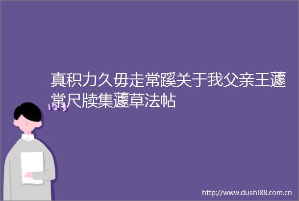 真积力久毋走常蹊关于我父亲王蘧常尺牍集蘧草法帖