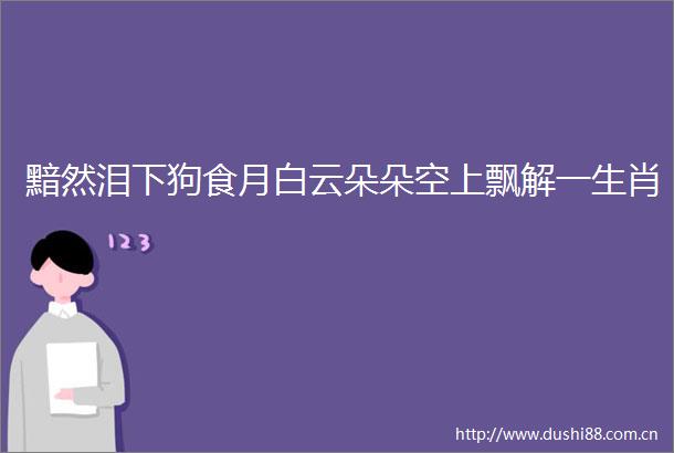 黯然泪下狗食月白云朵朵空上飘解一生肖