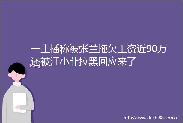一主播称被张兰拖欠工资近90万还被汪小菲拉黑回应来了