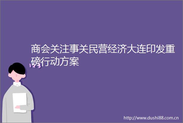商会关注事关民营经济大连印发重磅行动方案