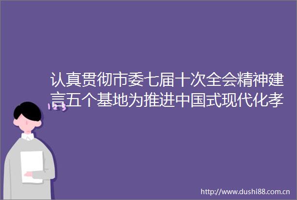 认真贯彻市委七届十次全会精神建言五个基地为推进式现代化孝感实践凝心聚力