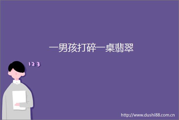 一男孩打碎一桌翡翠