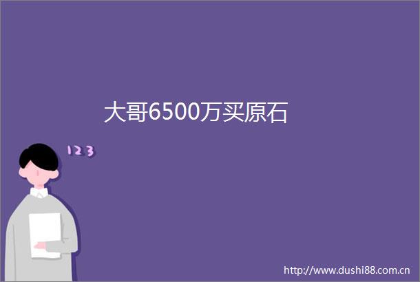 大哥6500万买原石