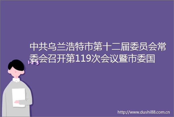 乌兰浩特市第十二届委员会常委会召开第119次会议暨市委安全委员会会议