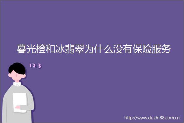 暮光橙和冰翡翠为什么没有保险服务