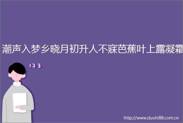 潮声入梦乡晓月初升人不寐芭蕉叶上露凝霜