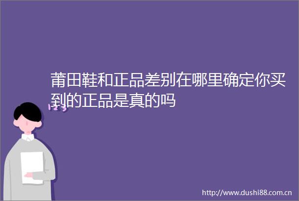 莆田鞋和正品差别在哪里确定你买到的正品是真的吗