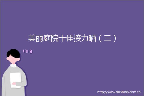 美丽庭院十佳接力晒（三）