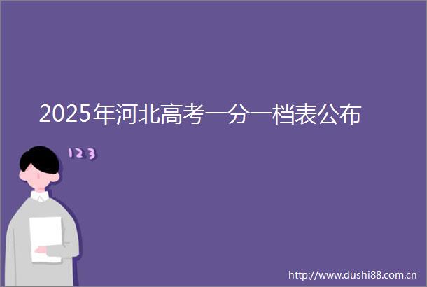 2025年河北高考一分一档表公布