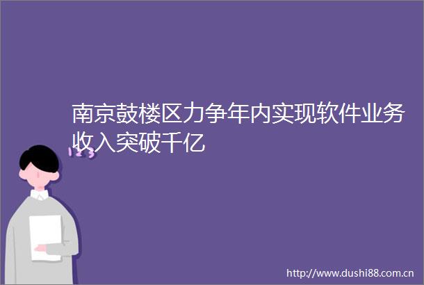 南京鼓楼区力争年内实现软件业务收入突破千亿
