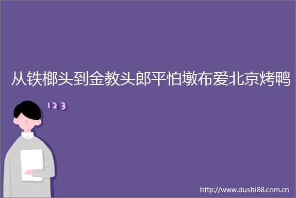 从铁榔头到金教头郎平怕墩布爱北京烤鸭
