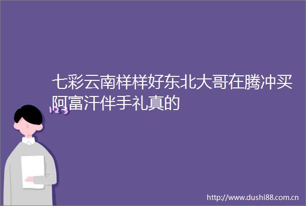 七彩云南样样好东北大哥在腾冲买阿富汗伴手礼真的