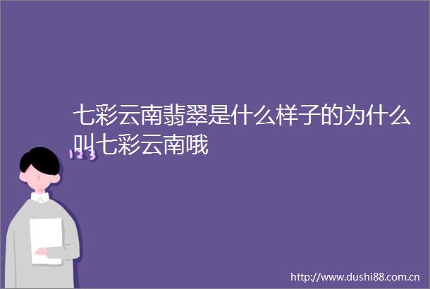 七彩云南翡翠是什么样子的为什么叫七彩云南哦