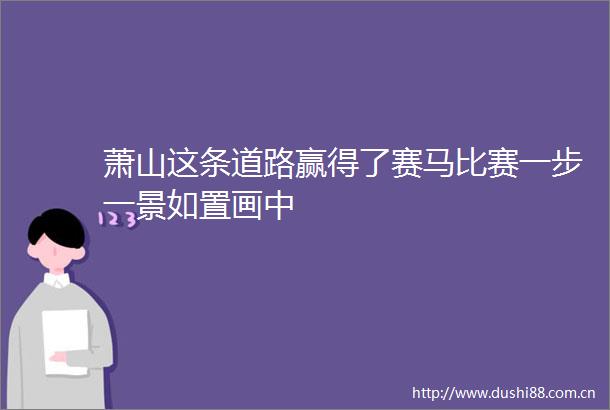 萧山这条道路赢得了赛马比赛一步一景如置画中