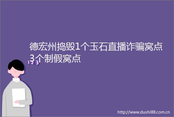 德宏州捣毁1个玉石直播诈窝点3个制假窝点