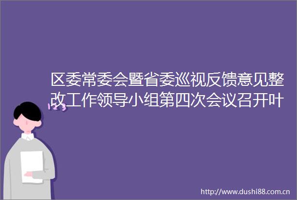 区委常委会暨省委巡视反馈意见整改工作小组第四次会议召开叶修堂主持