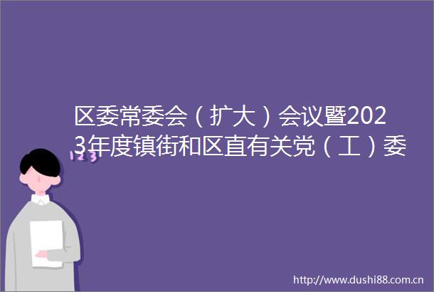 区委常委会（扩大）会议暨2023年度镇街和区直有关党（工）委书记全面从严治党述责述廉和抓基层党建工作述职评议会议召开