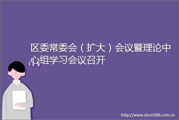 区委常委会（扩大）会议暨理论中心组学习会议召开