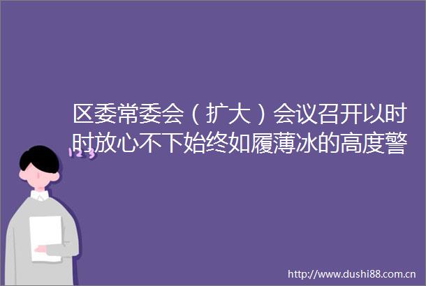 区委常委会（扩大）会议召开以时时放心不下始终如履薄冰的高度警觉坚决守牢防汛安全底线段利勇主