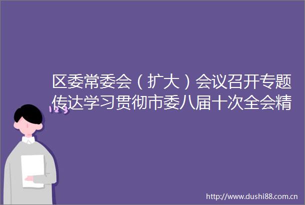 区委常委会（扩大）会议召开专题传达学习贯彻市委八届十次全会精神