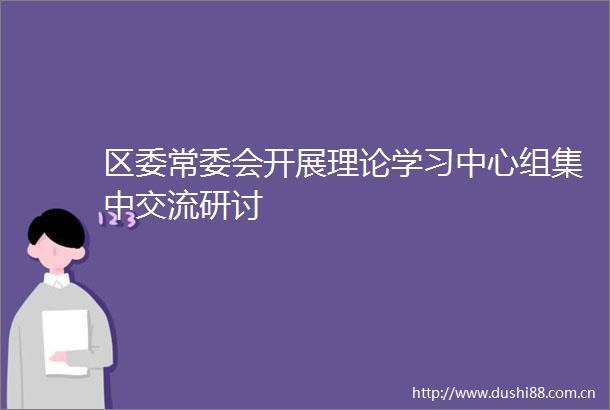区委常委会开展理论学习中心组集中交流研讨