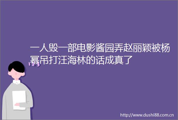 一人毁一部电影酱园弄赵丽颖被杨幂吊打汪海林的话成真了