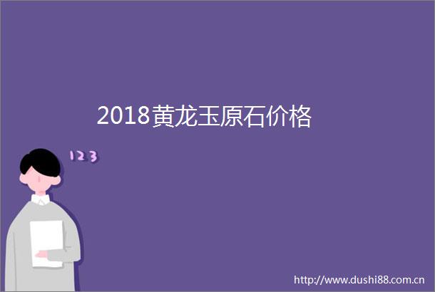 2018黄龙玉原石价格