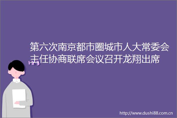 第六次南京都市圈城市人大常委会主任协商联席会议召开龙翔出席