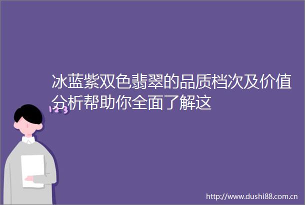 冰蓝紫双色翡翠的品质档次及价值分析帮助你全面了解这