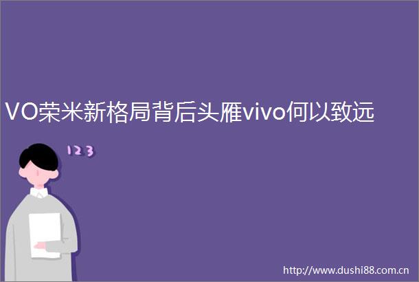 VO荣米新格局背后头雁vivo何以致远